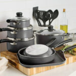 Cookware Set 18 Pcs Dark Gray