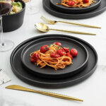 Stoneware Dinnerware Set 32 Pcs Black