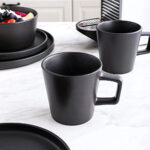 Stoneware Dinnerware Set 32 Pcs Black