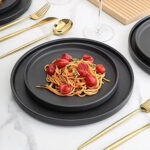 Stoneware Dinnerware Set 32 Pcs Black