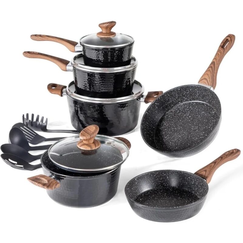 Black Cookware Set 15 Pcs