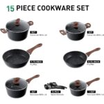 Black Cookware Set 15 Pcs