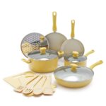 Ceramic Cookware Set 15 Pcs Yellow